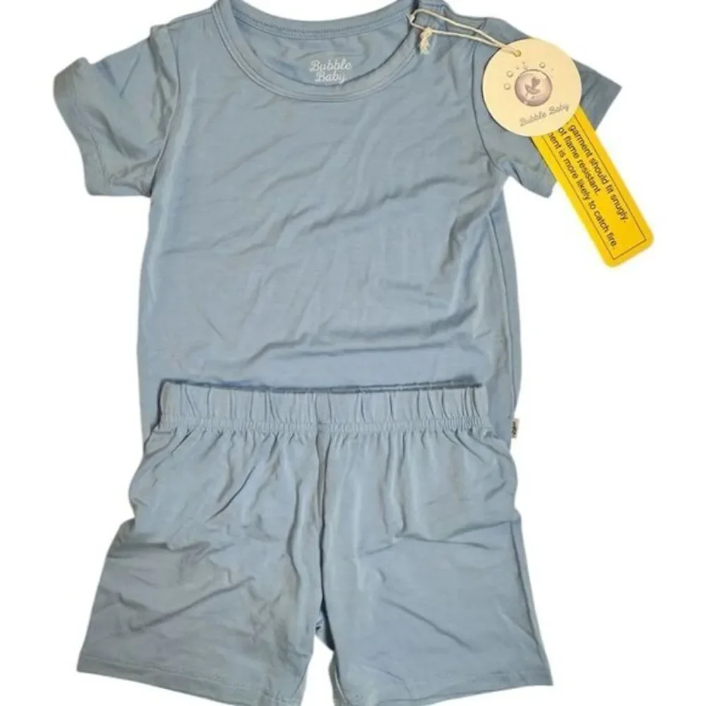 NWT Bubble Baby Toddler Boy Bamboo Blue Casual Short Set/Pajama - Size 18-24M